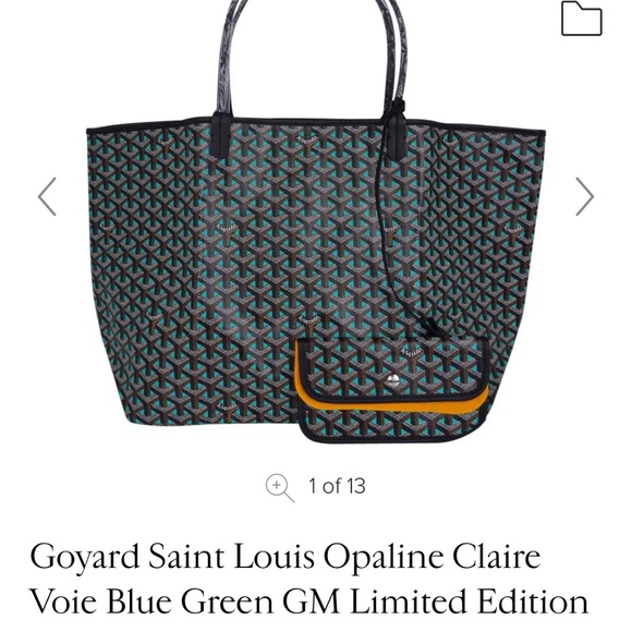SOLD Goyard Saint Louis LEOplaine Claire Voie Teal Blue reversible t - Picture 8 of 14